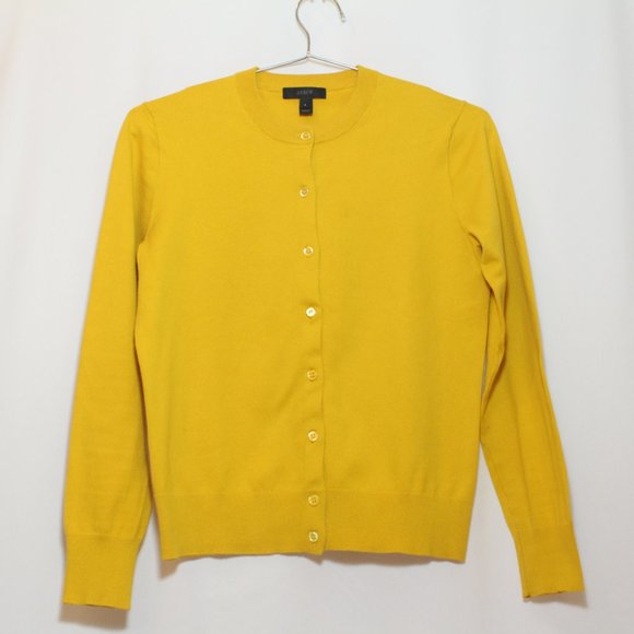 J Crew Cardigan Button up Small yellow/gold - Picture 2 of 8